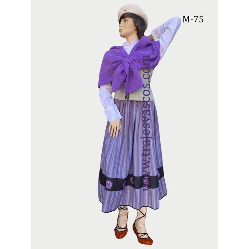Conjunto aldeano con toquilla lila mujer M75 - 1