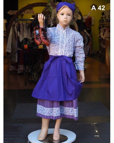 Traje vasco niña morado A42 - 1