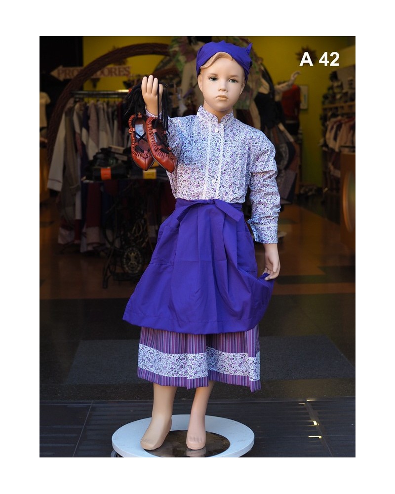 Traje vasco niña morado A42 - 1