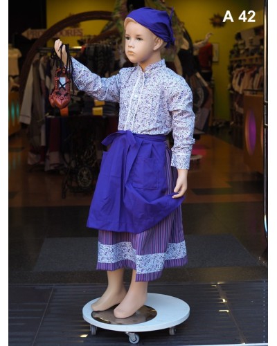 Traje vasco niña morado A42 - 3