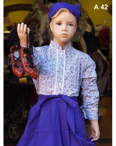 Traje vasco niña morado A42 - 7