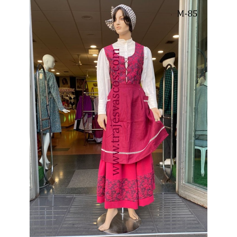 Conjunto vasco de mujer flores granate M85 - 1