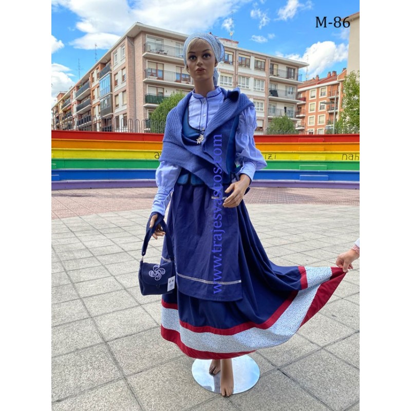 Traje regional vasco azul para mujer  M86 - 1
