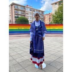 Emakumeentzako euskal jantzi erregional urdina M86 - 4