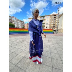 Emakumeentzako euskal jantzi erregional urdina M86 - 6