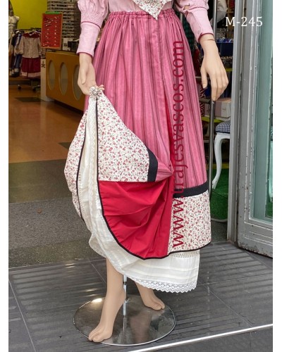  Falda tradicional vasca colores granates M245 - 5