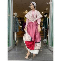 Traje de aldeana granate de florecitas M87 - 1
