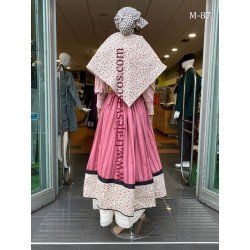 Traje de aldeana granate de florecitas M87 - 5