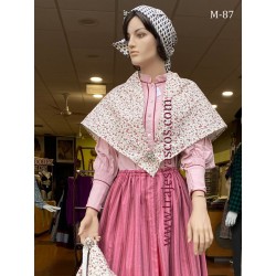 Traje de aldeana granate de florecitas M87 - 11