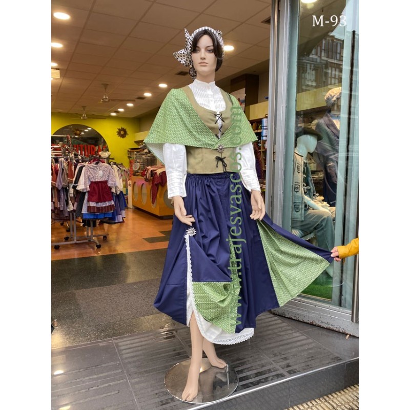 Euskal jantzia verde de mahon para mujer m93 - 5