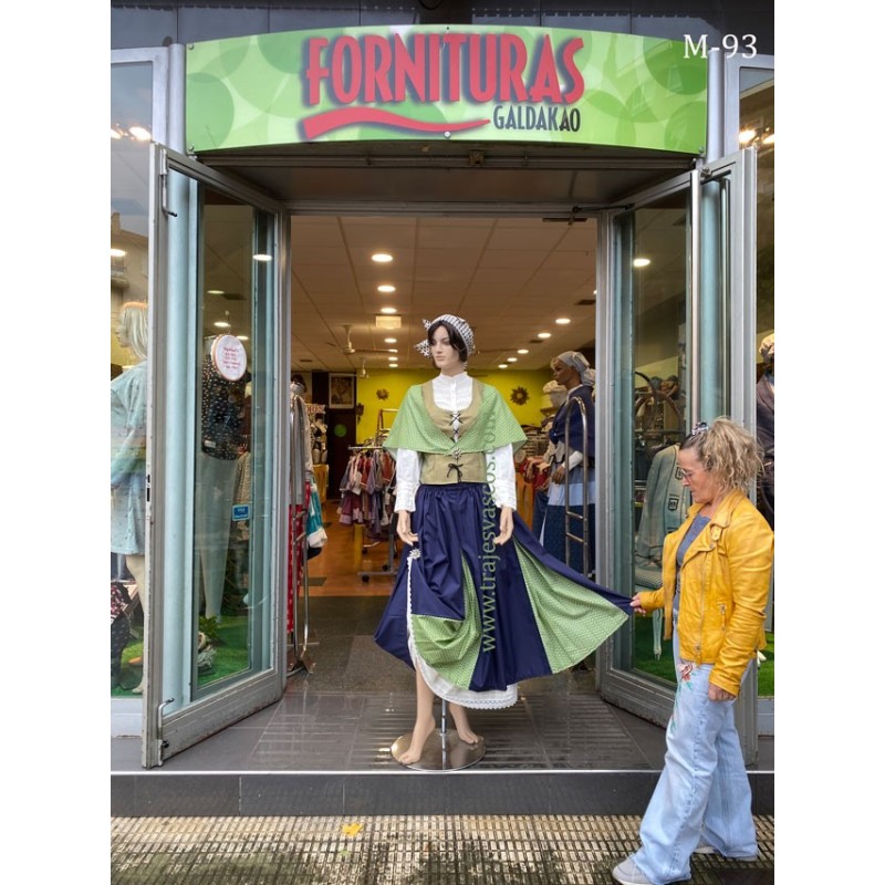 Euskal jantzia verde de mahon para mujer m93 - 7