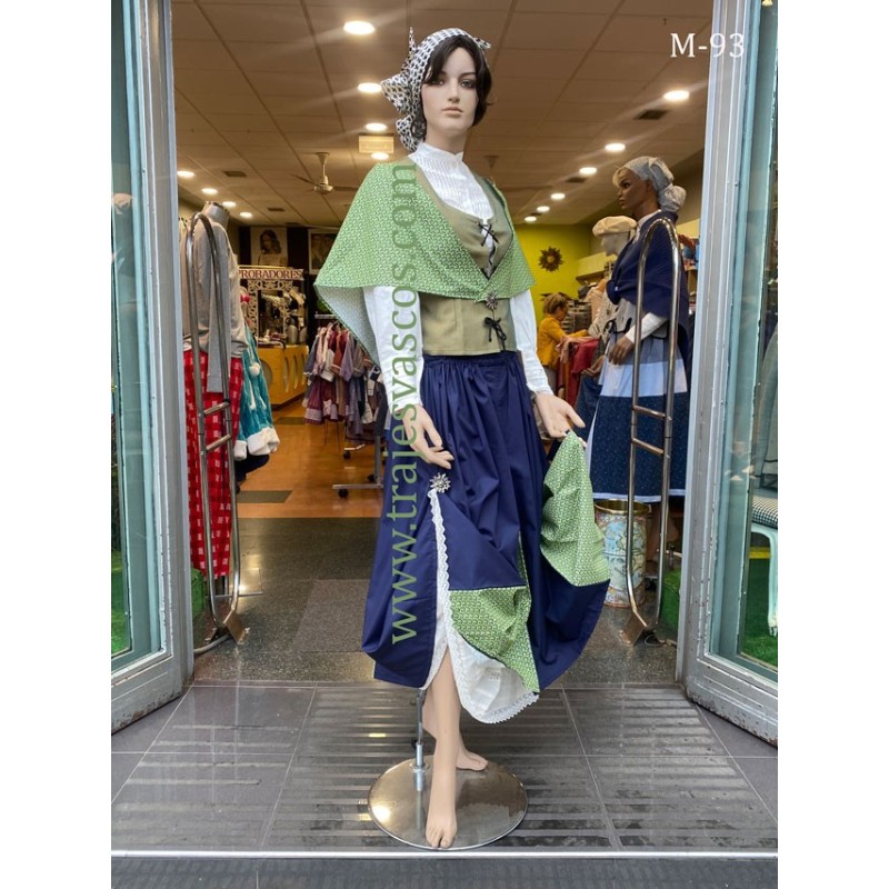 Euskal jantzia verde de mahon para mujer m93 - 9