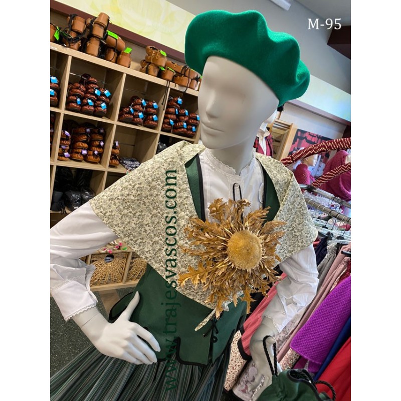 Traje baserritarra verde con laburu para mujer M95 - 5