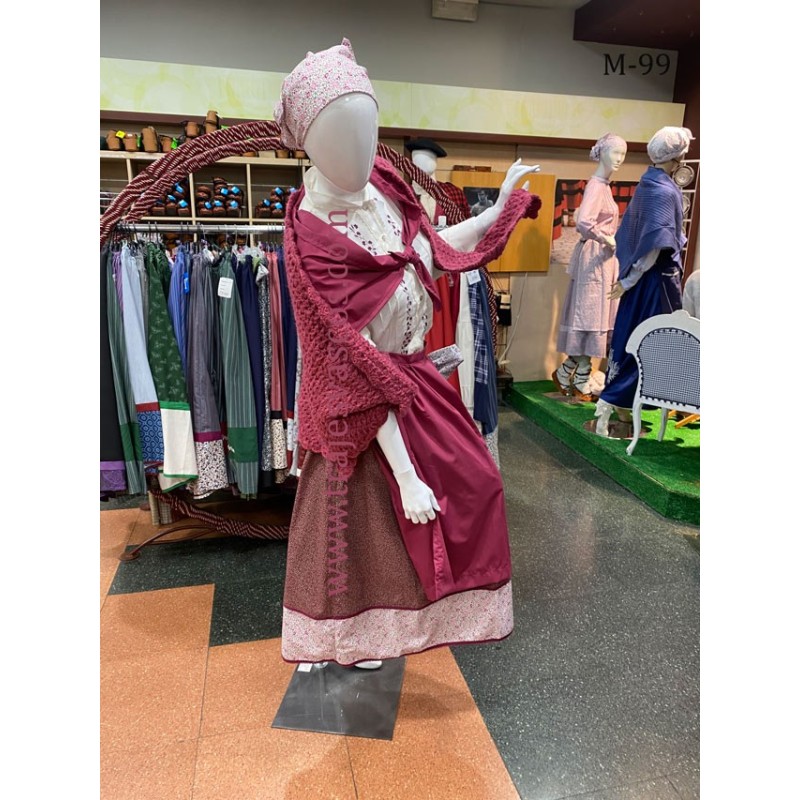 Conjunto de mujer rosa con flores bordadas M99 - 3