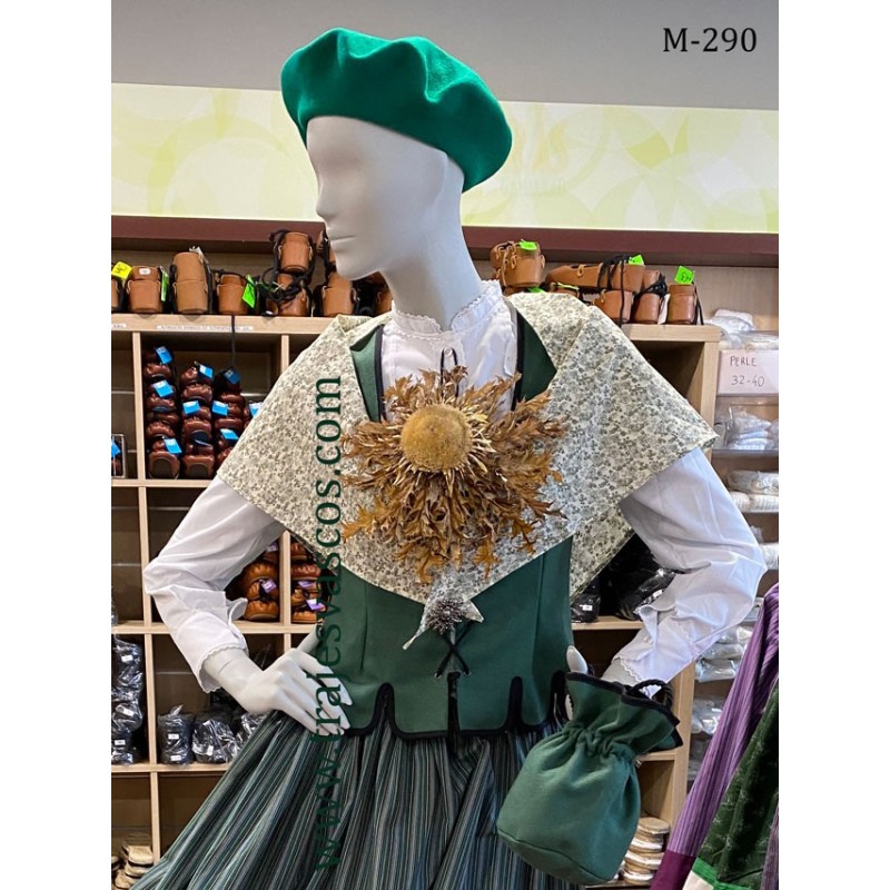  Emakumeentzako korpiño berdea euskal jantzia M290 - 2