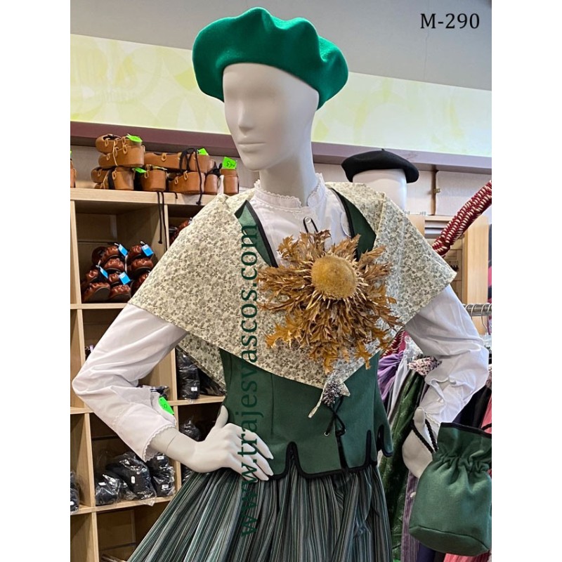  Emakumeentzako korpiño berdea euskal jantzia M290 - 4