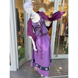 Traje de aldeana euskal jantzia colores morados M100 - 1
