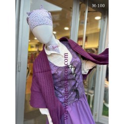 Traje de aldeana euskal jantzia colores morados M100 - 5
