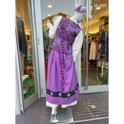 Traje de aldeana euskal jantzia colores morados M100 - 11