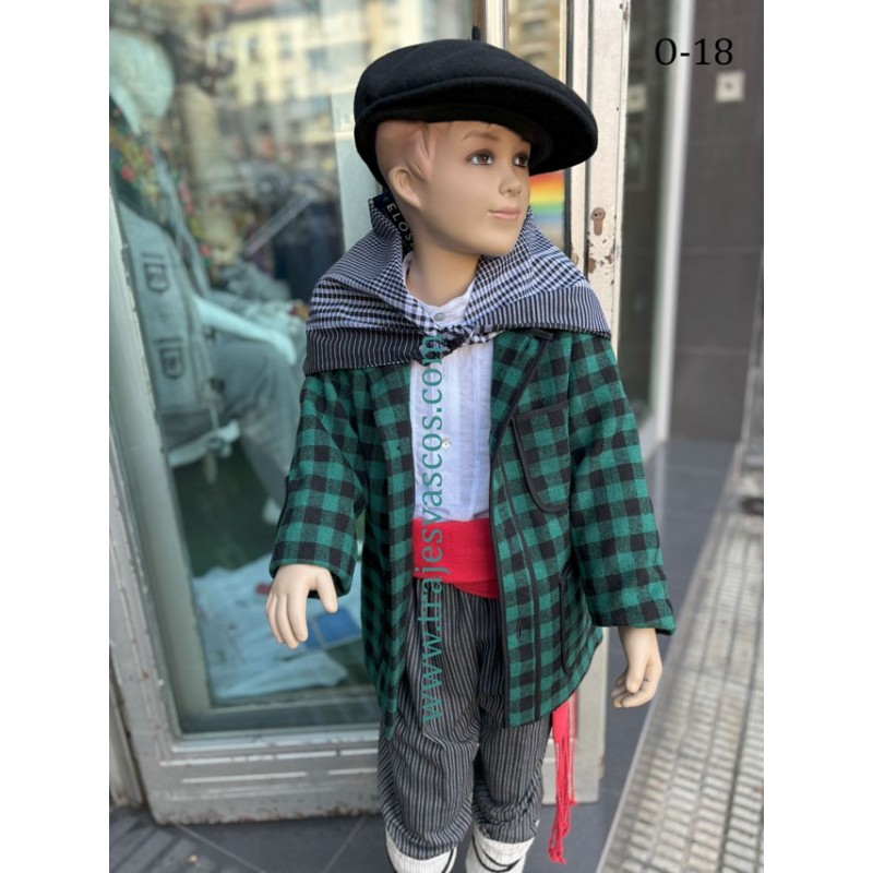 Euskal jantzia traje vasco kaiku verde O18 - 5