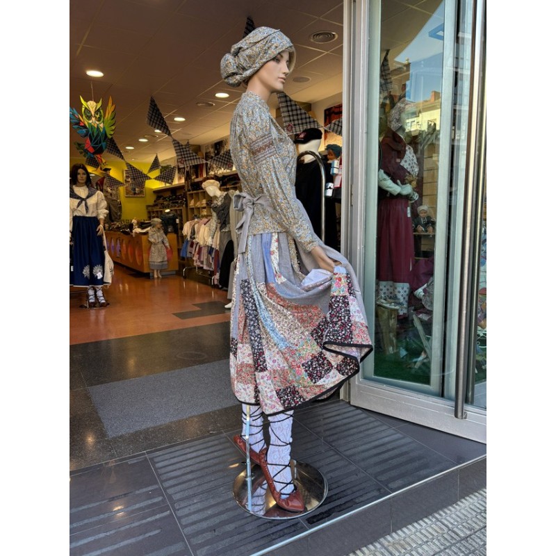 Falda patchwork tradicional para traje vasco de mujer M254