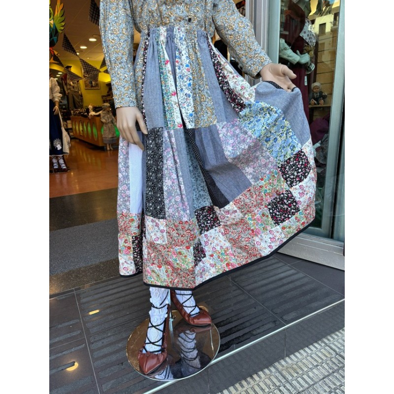 Falda patchwork tradicional para traje vasco de mujer M254
