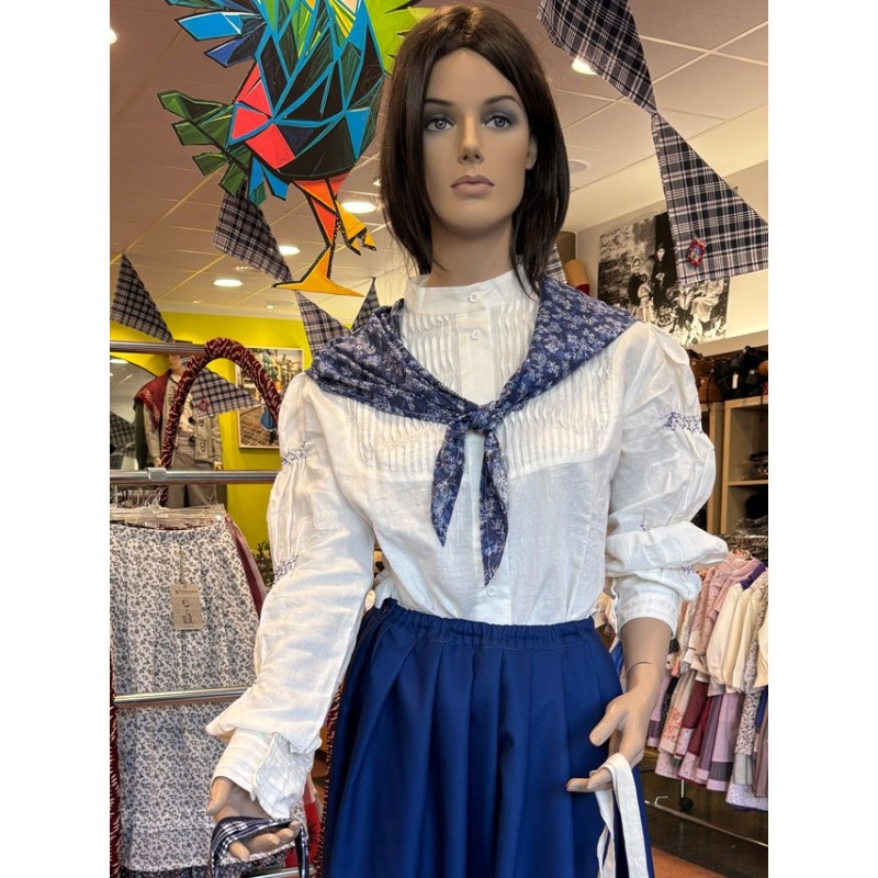 Pañuelo azul floral tradicional – Indumentaria vasca mujer M157