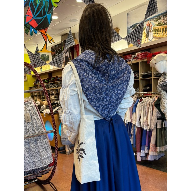 Pañuelo azul floral tradicional – Indumentaria vasca mujer M157