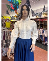 Blusa vasca con mangas abullonadas y lauburus grises M369