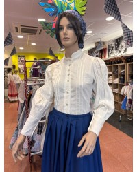 Blusa vasca con mangas abullonadas y lauburus grises M369