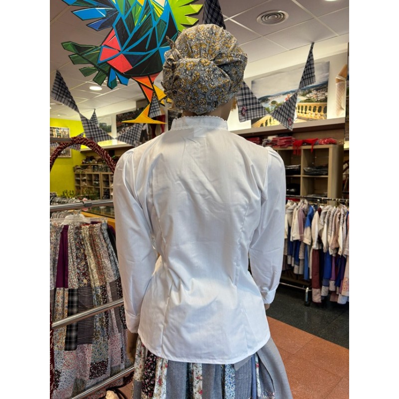 Blusa básica de lorzas blanca  M370