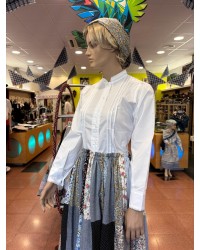 Blusa básica de lorzas blanca  M370