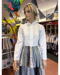 Blusa básica de lorzas blanca  M370