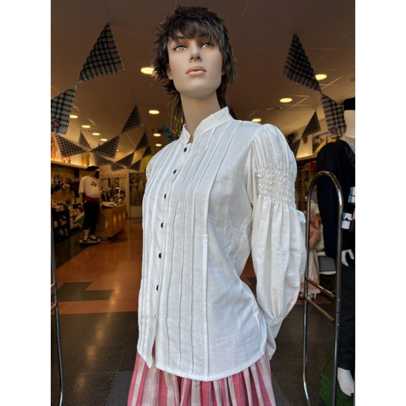 Euskal blusa lorzekin eta botoi beltzekin arropa tradizionala M371