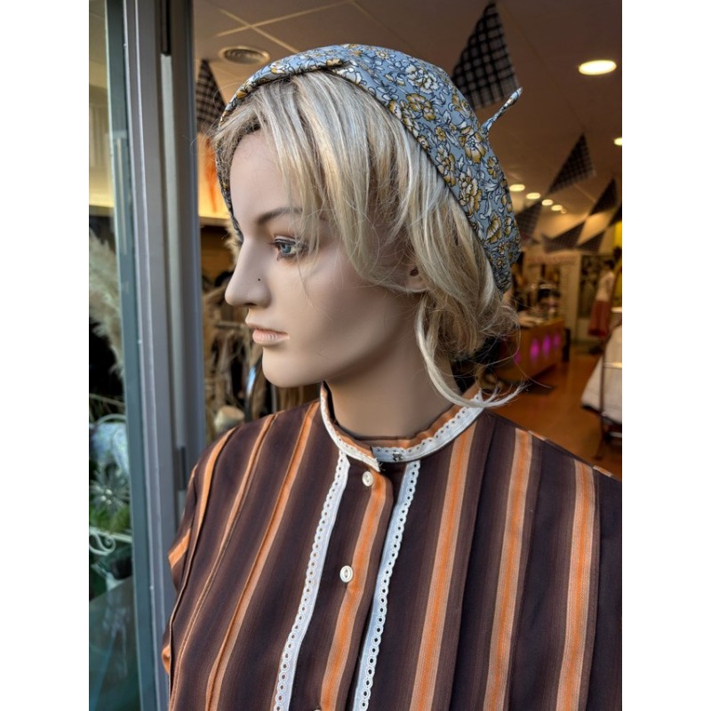 Blusa a rayas marrón y naranja trajes vascos m373