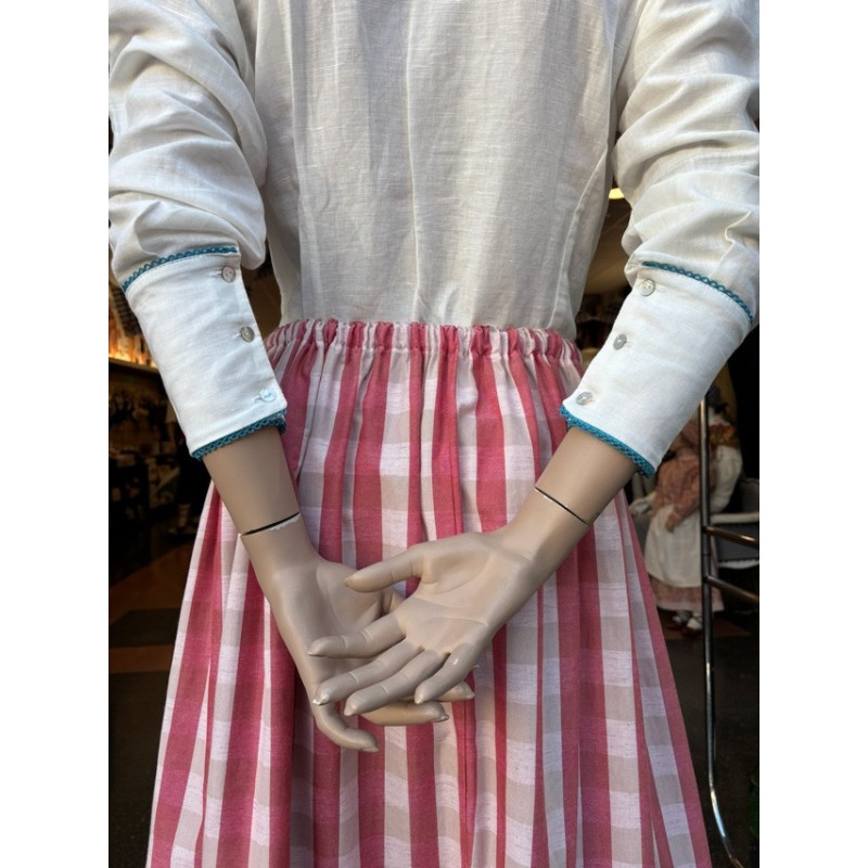 Blusa blanca con ribete azul blusa típica vasca M374