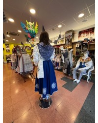 Falda vasca azul con eguzkilore estampado M255