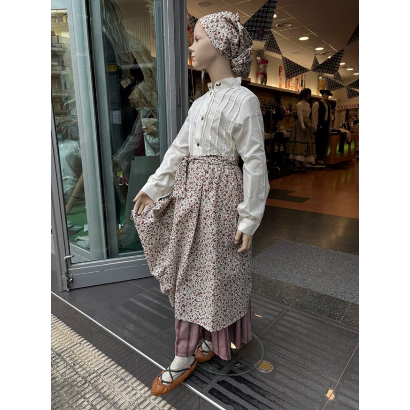 Conjunto traje vasco niña flores A46