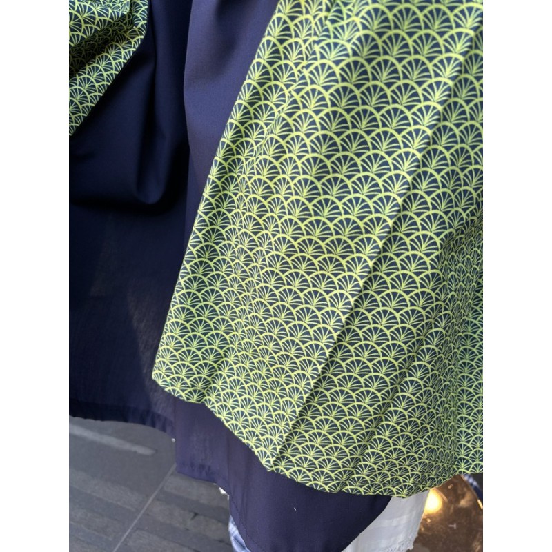 Falda traje vasco mujer azul con pañuelo verde M264