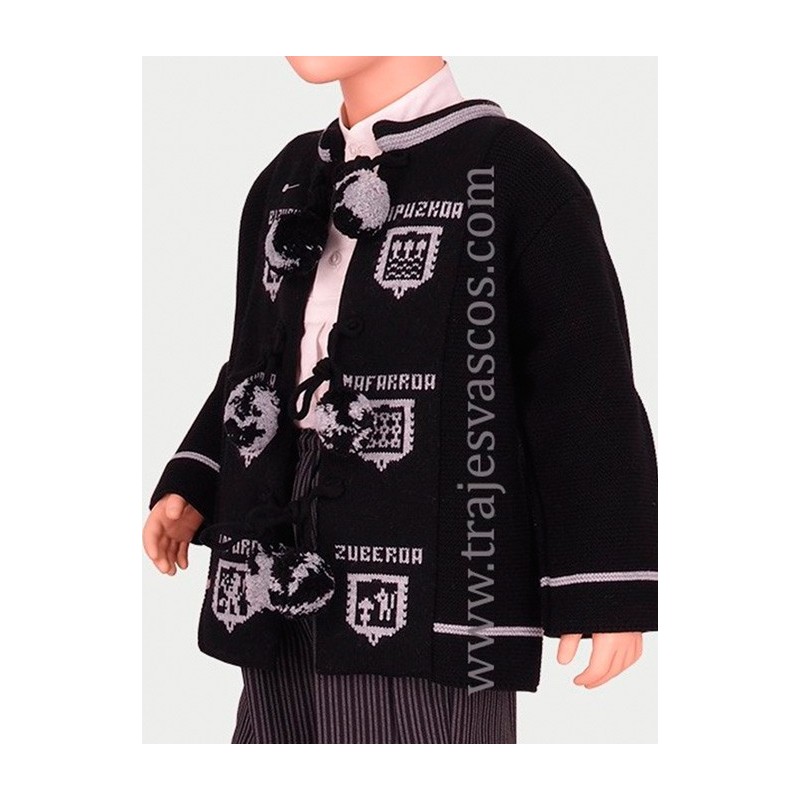 Mendigozale negro | Chaqueta tradicional vasca con escudos