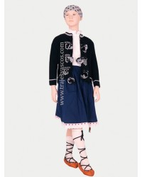 Mendigozale negro chaqueta tradicional vasca con escudos O142