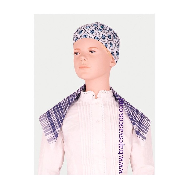 Pañuelo de cuadros azul tradicional vasco A146