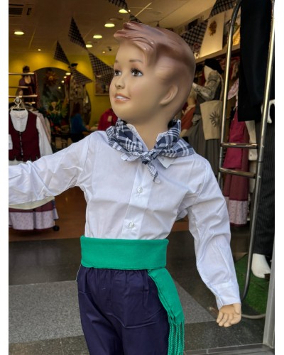 Camisa vasca blanca básica infantil tradicional y económica 232