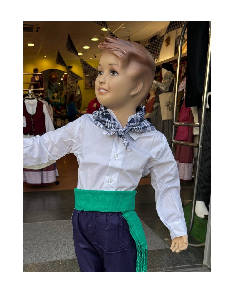 Camisa vasca blanca básica infantil tradicional y económica 232