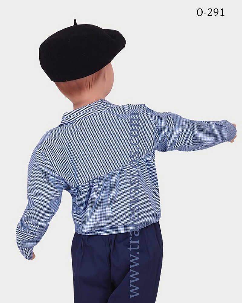 Pack traje vasco infantil azul vichy completo básico