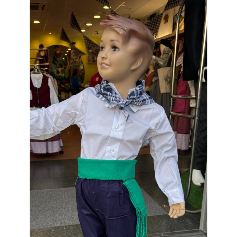 Haurrentzako euskal jantziaren pack urdina oinarrizko vichy osoa