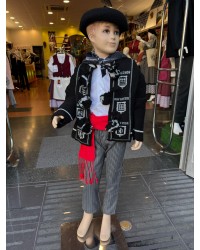 Mendigozale negro chaqueta tradicional vasca con escudos O142