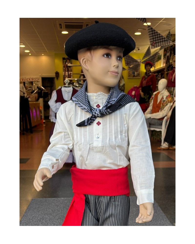 Camisa blanca bordada para niño O231