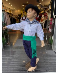 Camisa o blusón blanco vasco para niño O233.