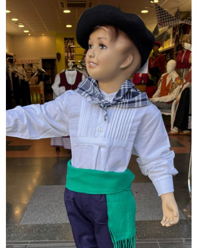 Camisa o blusón blanco vasco para niño O233.